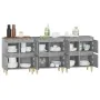 Display cabinets 3 units plywood gray concrete 60x35x70 cm by , Sideboards - Ref: Foro24-3185771, Price: 208,20 €, Discount: %