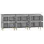 Display cabinets 3 units plywood gray concrete 60x35x70 cm by , Sideboards - Ref: Foro24-3185771, Price: 208,20 €, Discount: %