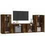 4-piece TV furniture set made of smoked oak plywood by , TV Furniture - Ref: Foro24-3188555, Price: 168,84 €, Discount: %