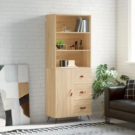 Tall plywood oak-colored highboard 69.5x34x180 cm by , Sideboards - Ref: Foro24-3189416, Price: 148,31 €, Discount: %