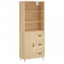 Tall plywood oak-colored highboard 69.5x34x180 cm by , Sideboards - Ref: Foro24-3189416, Price: 148,31 €, Discount: %
