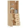 Tall plywood oak-colored highboard 69.5x34x180 cm by , Sideboards - Ref: Foro24-3189416, Price: 148,31 €, Discount: %