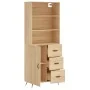 Aparador alto madera contrachapada color roble 69,5x34x180 cm de , Aparadores - Ref: Foro24-3189416, Precio: 148,29 €, Descue...