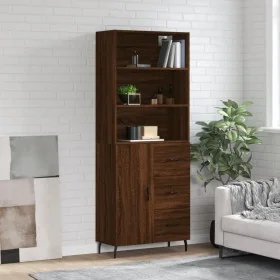 Aparador alto madera contrachapada marrón roble 69,5x34x180 cm de , Aparadores - Ref: Foro24-3189468, Precio: 154,07 €, Descu...