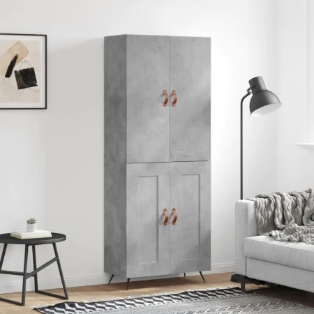 Tall plywood gray concrete sideboard 69.5x34x180 cm by , Sideboards - Ref: Foro24-3195767, Price: 149,88 €, Discount: %
