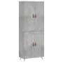 Tall plywood gray concrete sideboard 69.5x34x180 cm by , Sideboards - Ref: Foro24-3195767, Price: 149,88 €, Discount: %