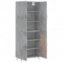 Aparador alto madera contrachapada gris hormigón 69,5x34x180 cm de , Aparadores - Ref: Foro24-3195767, Precio: 149,88 €, Desc...
