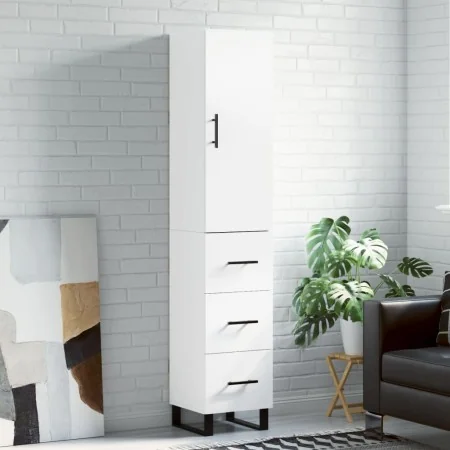 Hoher Schrank aus weißem Sperrholz, 34,5x34x180 cm. von , Sideboards - Ref: Foro24-3198873, Preis: 121,83 €, Rabatt: %