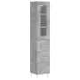 Aparador de madera contrachapada gris hormigón 34,5x34x180 cm de , Aparadores - Ref: Foro24-3199229, Precio: 112,13 €, Descue...