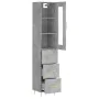 Aparador de madera contrachapada gris hormigón 34,5x34x180 cm de , Aparadores - Ref: Foro24-3199229, Precio: 112,13 €, Descue...