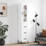 Hoher Schrank aus glänzend weißem Sperrholz 34,5x34x180 cm. von , Sideboards - Ref: Foro24-3199243, Preis: 134,76 €, Rabatt: %
