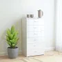 Aparador con 6 cajones contrachapada blanco brillo 50x34x96 cm de , Aparadores - Ref: Foro24-800672, Precio: 141,01 €, Descue...