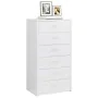 Aparador con 6 cajones contrachapada blanco brillo 50x34x96 cm de , Aparadores - Ref: Foro24-800672, Precio: 141,01 €, Descue...