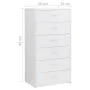 Aparador con 6 cajones contrachapada blanco brillo 50x34x96 cm de , Aparadores - Ref: Foro24-800672, Precio: 141,01 €, Descue...