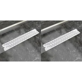 Linear shower drain, 2 pieces, curved, 630x140 mm, stainless steel by , Drains - Ref: Foro24-275960, Price: 82,47 €, Discount: %