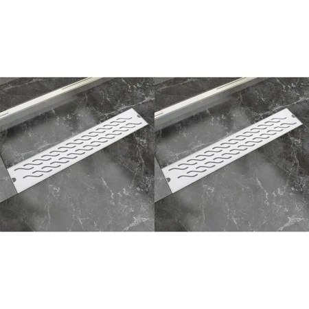 Linear shower drain, 2 pieces, curved, 630x140 mm, stainless steel by , Drains - Ref: Foro24-275960, Price: 82,47 €, Discount: %