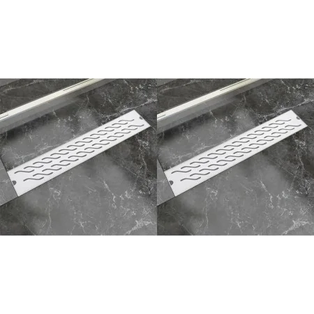 Lineare Duschablauf 2 Stück gebogen 630x140 mm Edelstahl von , Abflüsse - Ref: Foro24-275960, Preis: 82,47 €, Rabatt: %
