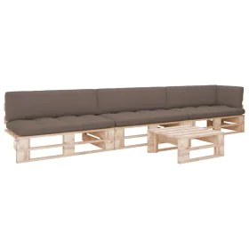 Pallet furniture 4 pieces and cushions made of impregnated pine wood. by , Garden sets - Ref: Foro24-3066753, Price: 391,44 €...