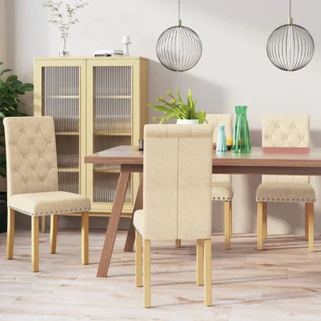 Esszimmerstühle, 4 Stück, Stoff in Cremefarbe. von , Essstühle - Ref: Foro24-336860, Preis: 242,11 €, Rabatt: %