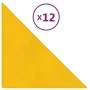 Wall panels 12 units yellow velvet 30x30 cm 0.54 m² by , Wall covering - Ref: Foro24-343953, Price: 25,47 €, Discount: %