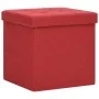 Folding storage stool 2 units synthetic linen red wine by , Folding stools and chairs - Ref: Foro24-338777, Price: 39,80 €, D...