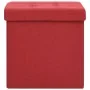 Folding storage stool 2 units synthetic linen red wine by , Folding stools and chairs - Ref: Foro24-338777, Price: 39,80 €, D...