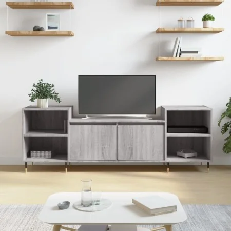 TV stand made of gray Sonoma plywood, measuring 160x35x55 cm. by , TV Furniture - Ref: Foro24-831338, Price: 91,85 €, Discoun...