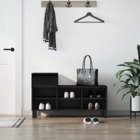 Mueble zapatero madera contrachapada negro 102x36x60 cm de , Zapateros y organizadores de calzado - Ref: Foro24-831373, Preci...