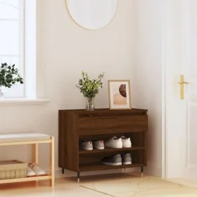 Shoe cabinet made of brown oak plywood, measuring 70x36x60 cm. by , Shoe racks and shoe organizers - Ref: Foro24-831435, Pric...