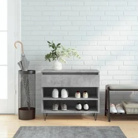 Shoe cabinet made of gray concrete plywood, measuring 70x36x60 cm. by , Shoe racks and shoe organizers - Ref: Foro24-831440, ...