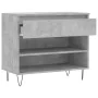 Schuhschrank aus grauem Beton-Sperrholz 70x36x60 cm von , Schuhregale und Schuhorganisatoren - Ref: Foro24-831440, Preis: 42,...
