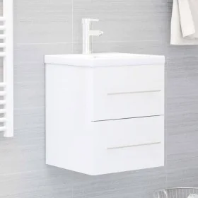 Engineered wood bathroom vanity unit in glossy white, 41x38.5x48 cm by , Bathroom furniture - Ref: Foro24-804689, Price: 48,8...