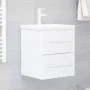 Engineered wood bathroom vanity unit in glossy white, 41x38.5x48 cm by , Bathroom furniture - Ref: Foro24-804689, Price: 48,8...