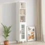 Engineered wood white wall cabinet 34.5x32.5x90 cm by , Shelves and shelves - Ref: Foro24-812483, Price: 42,04 €, Discount: %