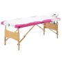 Folding massage table 3 zones white and pink wood by , massage tables - Ref: Foro24-110218, Price: 153,96 €, Discount: %