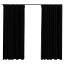 Black 140x175cm linen-look blackout curtains with hooks, 2 pieces. by , Curtains and curtains - Ref: Foro24-321156, Price: 40...
