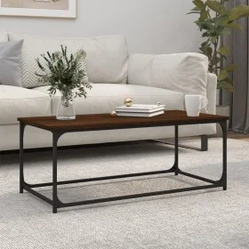 Mesa de centro madera y hierro roble marrón 102x50x40 cm de , Mesas de centro - Ref: Foro24-823301, Precio: 47,34 €, Descuent...