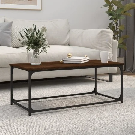 Wood and iron coffee table, brown oak, 102x50x40 cm by , Coffee table - Ref: Foro24-823301, Price: 47,34 €, Discount: %