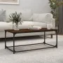 Wood and iron coffee table, brown oak, 102x50x40 cm by , Coffee table - Ref: Foro24-823301, Price: 47,34 €, Discount: %