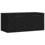 Engineered wood black wall cabinet 80x36.5x35 cm by , Lockers and storage cabinets - Ref: Foro24-830101, Price: 48,94 €, Disc...