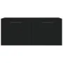 Engineered wood black wall cabinet 80x36.5x35 cm by , Lockers and storage cabinets - Ref: Foro24-830101, Price: 48,94 €, Disc...