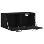 Engineered wood black wall cabinet 80x36.5x35 cm by , Lockers and storage cabinets - Ref: Foro24-830101, Price: 48,94 €, Disc...