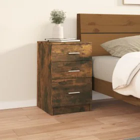 Nachttisch aus geräucherter Eichenholz-Sperrholzplatte, 40x40x63 cm. von , Nachttische - Ref: Foro24-820520, Preis: 55,33 €, ...