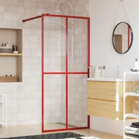 Shower door screen with transparent red ESG glass 90x195 cm by , Shower walls and screens - Ref: Foro24-154944, Price: 124,07...