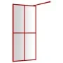 Mampara puerta de ducha vidrio transparente ESG rojo 90x195 cm de , Paredes y mamparas de ducha - Ref: Foro24-154944, Precio:...