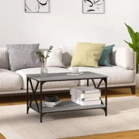 Center table made of gray Sonoma wood and iron, measuring 80x50x45 cm. by , Coffee table - Ref: Foro24-823320, Price: 53,97 €...