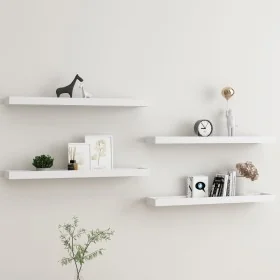 Loggia wall shelves 4 units white MDF 80x15x4 cm by , Shelves and shelves - Ref: Foro24-330228, Price: 57,55 €, Discount: %