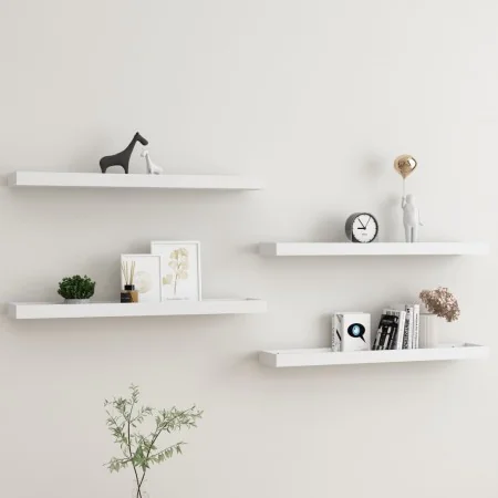 Loggia wall shelves 4 units white MDF 80x15x4 cm by , Shelves and shelves - Ref: Foro24-330228, Price: 57,52 €, Discount: %