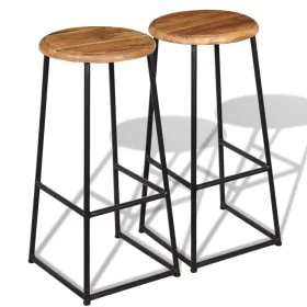 Barhocker für die Küchentheke, 2 Stück Massivholz aus Teakholz. von , Küchenhocker - Ref: Foro24-243459, Preis: 220,66 €, Rab...