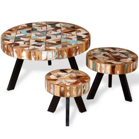 Set of 3 solid reclaimed wood coffee tables by , Coffee table - Ref: Foro24-244229, Price: 336,49 €, Discount: %
